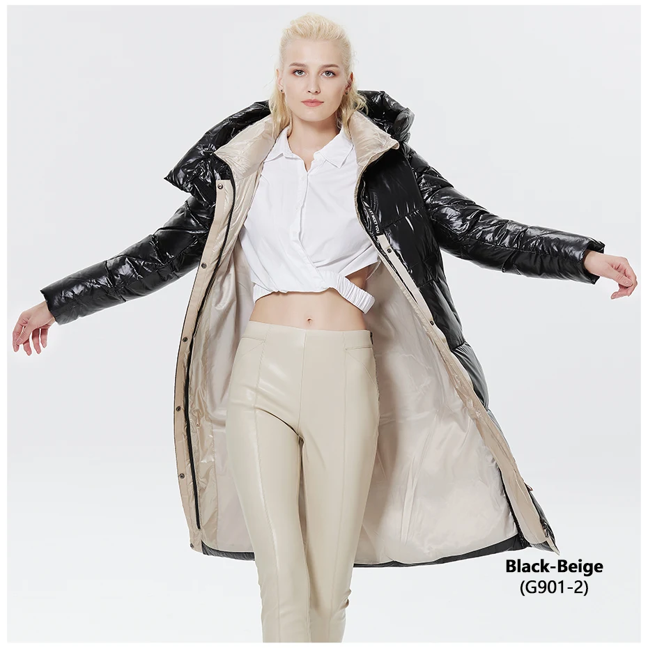 ICEbear 2023 Winter Fashionable Jacket Women's Hooded Warm Parkas Bio Fluff Parka Hight Quality Female Quilted Coat GWD20155D