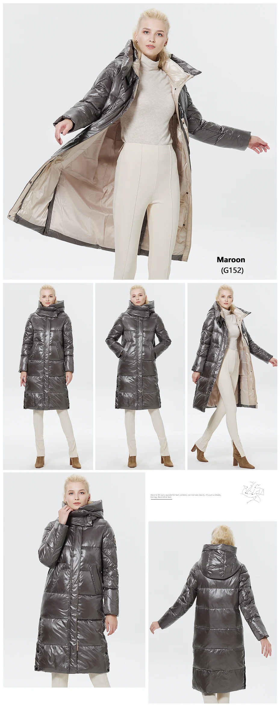 ICEbear 2023 Winter Fashionable Jacket Women's Hooded Warm Parkas Bio Fluff Parka Hight Quality Female Quilted Coat GWD20155D