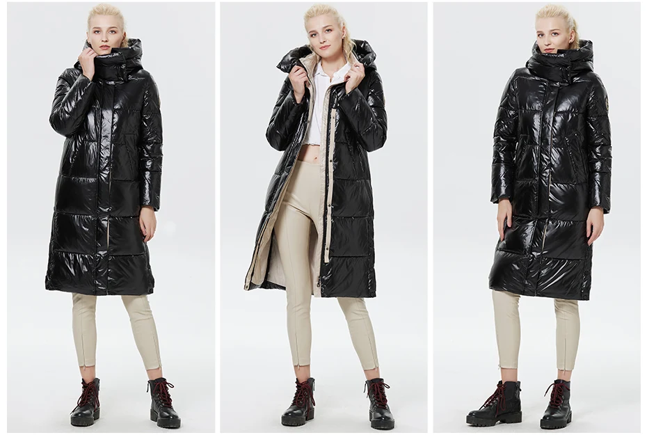 ICEbear 2023 Winter Fashionable Jacket Women's Hooded Warm Parkas Bio Fluff Parka Hight Quality Female Quilted Coat GWD20155D