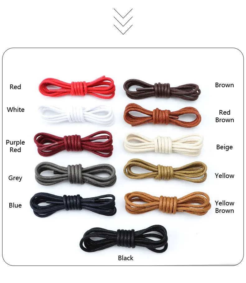 Waxed Cotton Round Shoe Laces Leather Oxford Shoelaces Waterproof Shoelace for Women Men Boots Loafers Shoes Lace Accessories