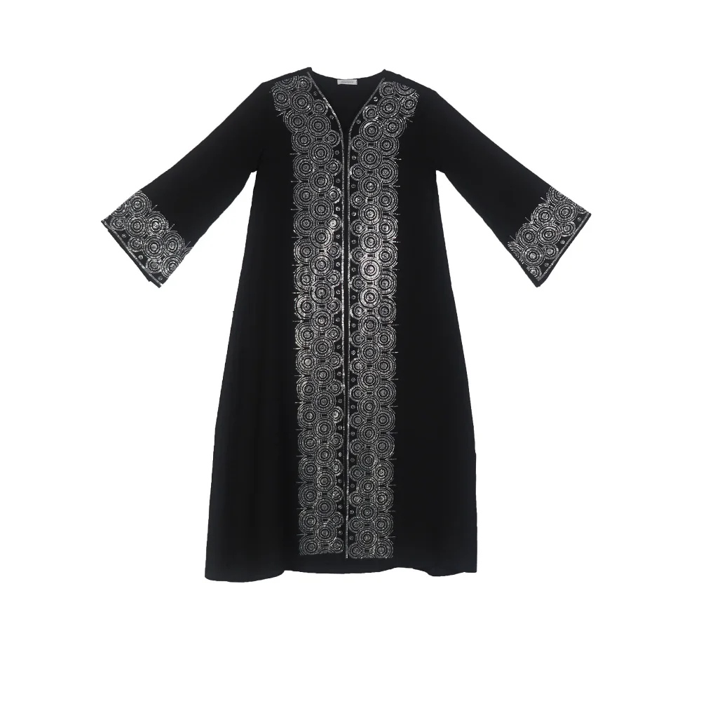 Africa Women's Dress Luxury Robe Dress Loose Fashion V-Neck Diamond Long Sleeve