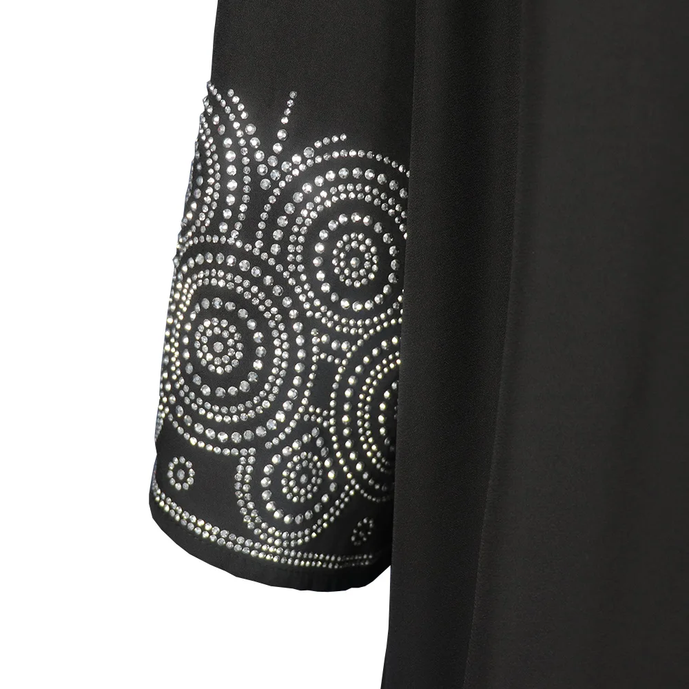 Africa Women's Dress Luxury Robe Dress Loose Fashion V-Neck Diamond Long Sleeve