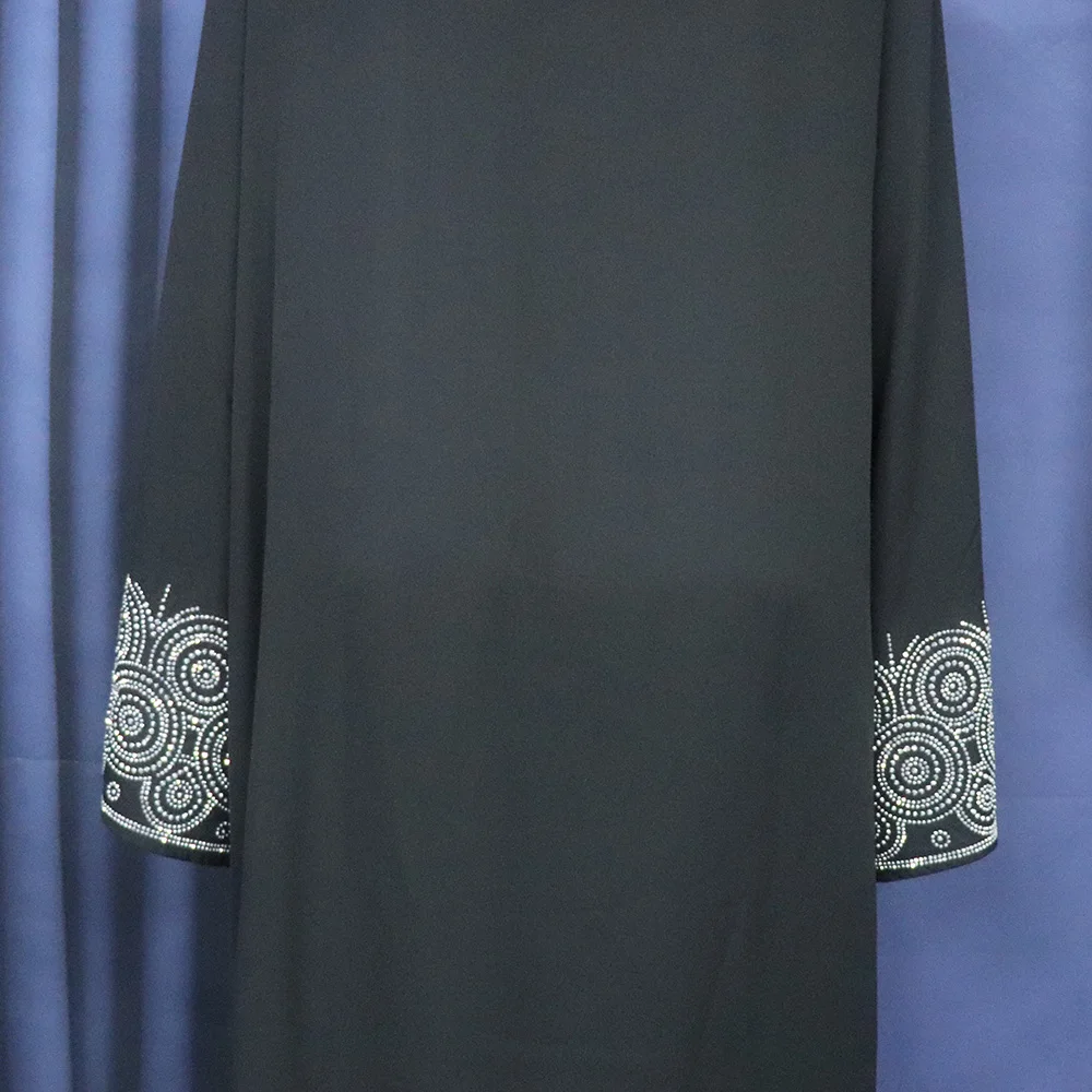 Africa Women's Dress Luxury Robe Dress Loose Fashion V-Neck Diamond Long Sleeve