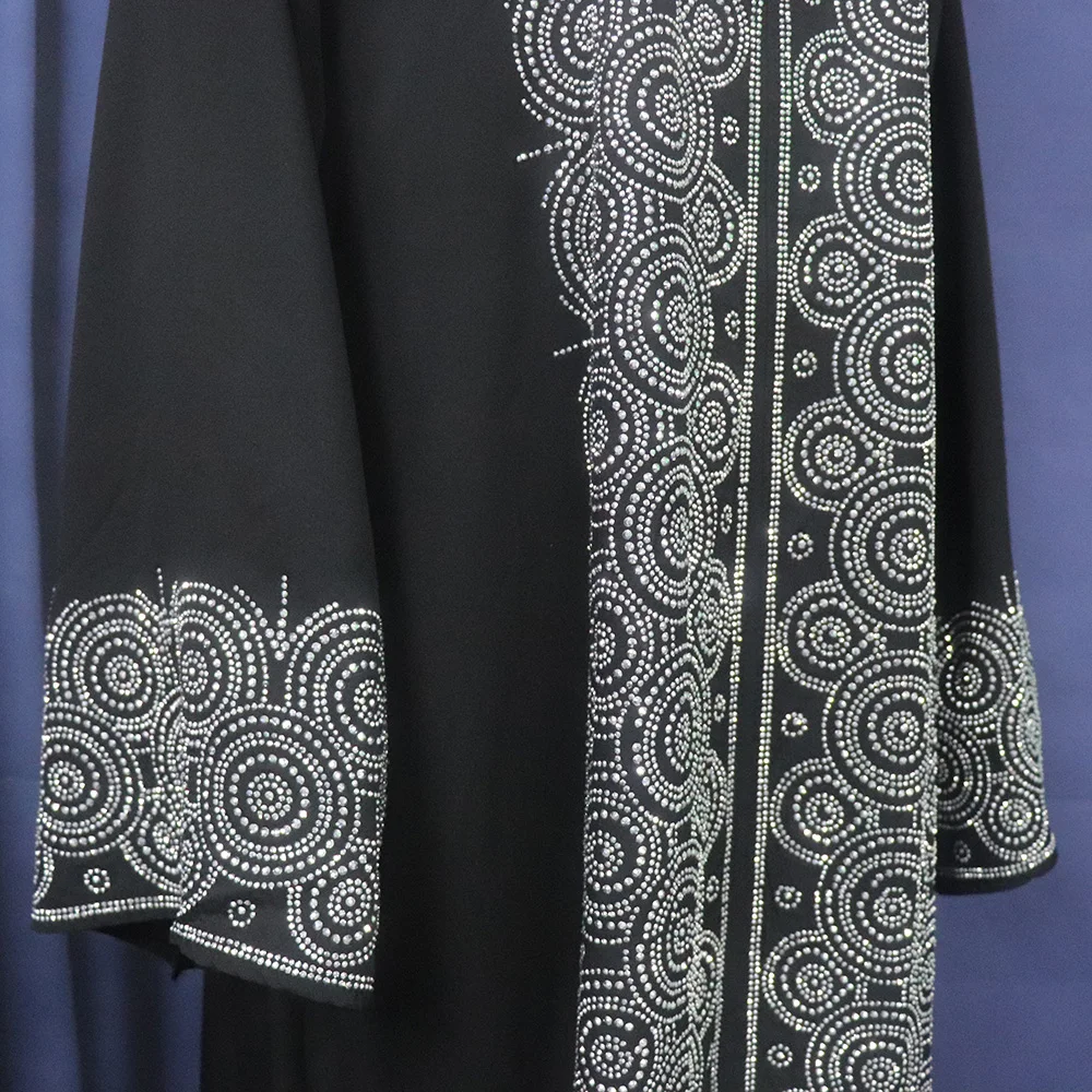 Africa Women's Dress Luxury Robe Dress Loose Fashion V-Neck Diamond Long Sleeve