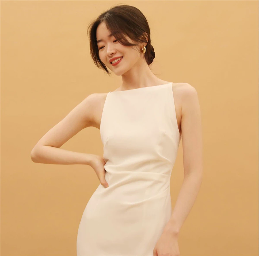 Hepburn Style Sexy Slim Split Party Dress Women French Elegant Y2k Summer Spaghetti Bodycon Dresses Korean Pleated Vestidos New