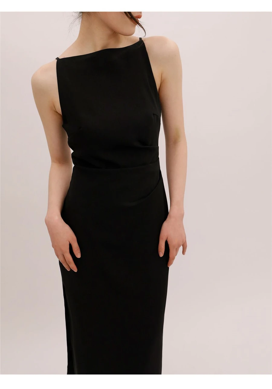 Hepburn Style Sexy Slim Split Party Dress Women French Elegant Y2k Summer Spaghetti Bodycon Dresses Korean Pleated Vestidos New
