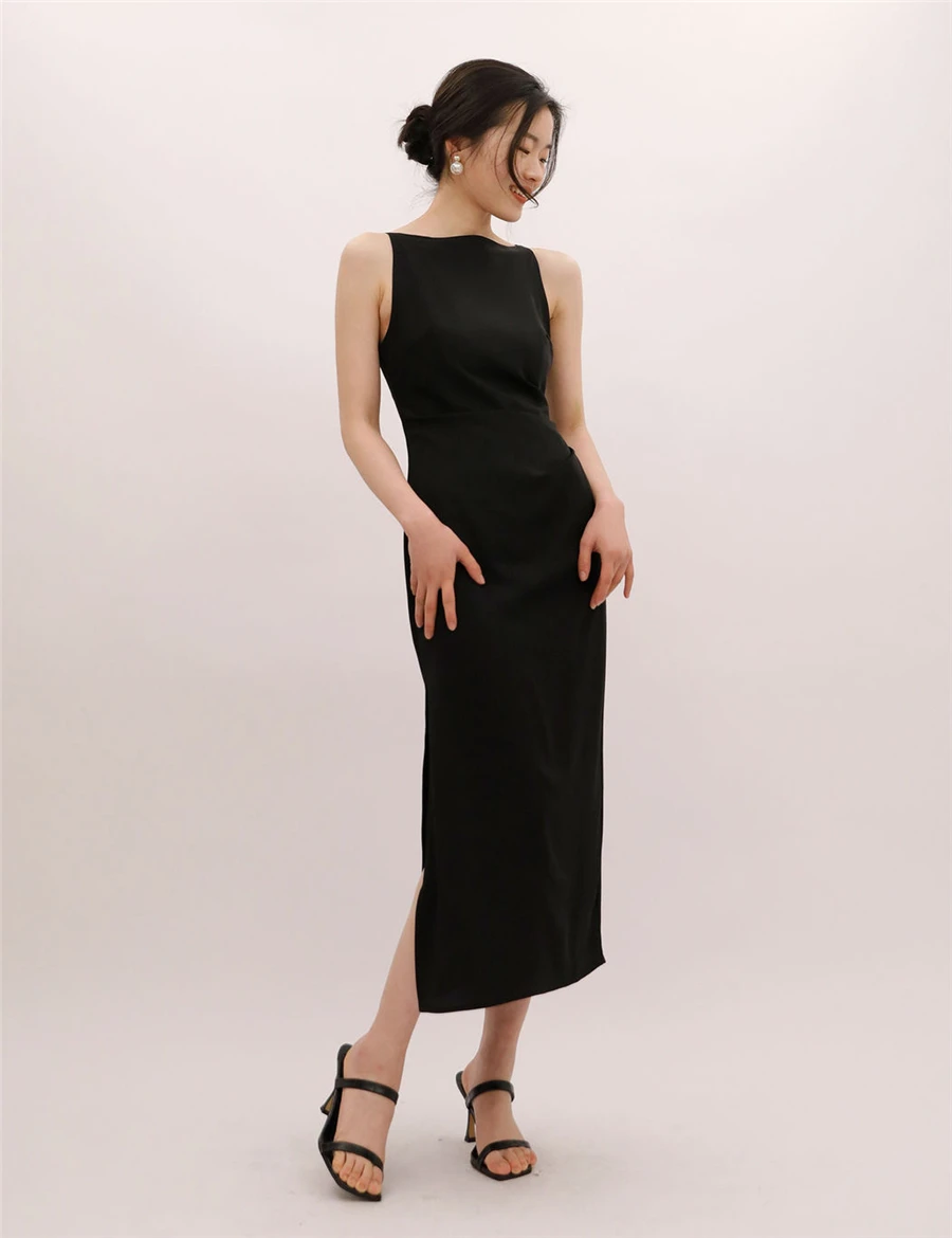 Hepburn Style Sexy Slim Split Party Dress Women French Elegant Y2k Summer Spaghetti Bodycon Dresses Korean Pleated Vestidos New