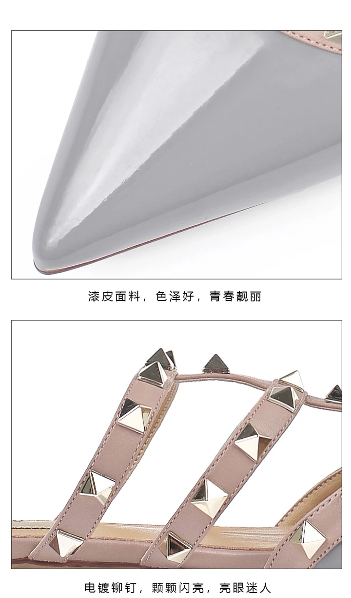 Women's Sandals Summer Luxury Shoes Woman 2026 Trend Ankle Strap Rivets Flat Shoes Brand Design Slippers Ladies Shoes Women