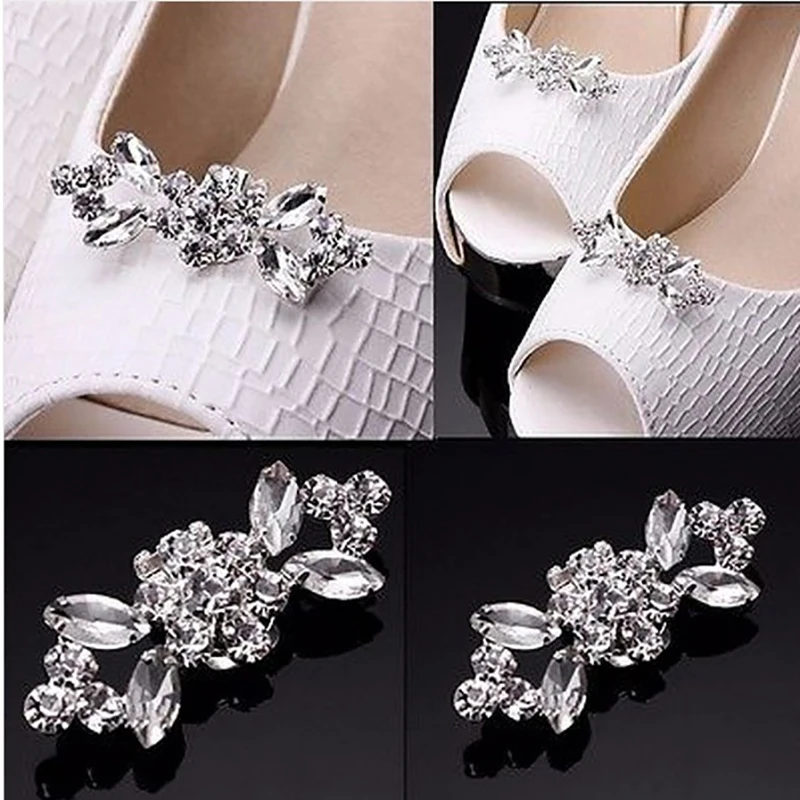 Newest Shoe Clip Wedding Shoes High Heel Women Bride Decoration Rhinestone Shiny Decorative Clips Charm Buckle shoe accessoires