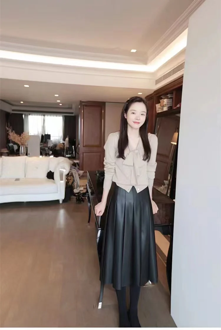 French elegant float lead cashmere cardigan women fall winter new knitted sweater loose thin short wool shirt