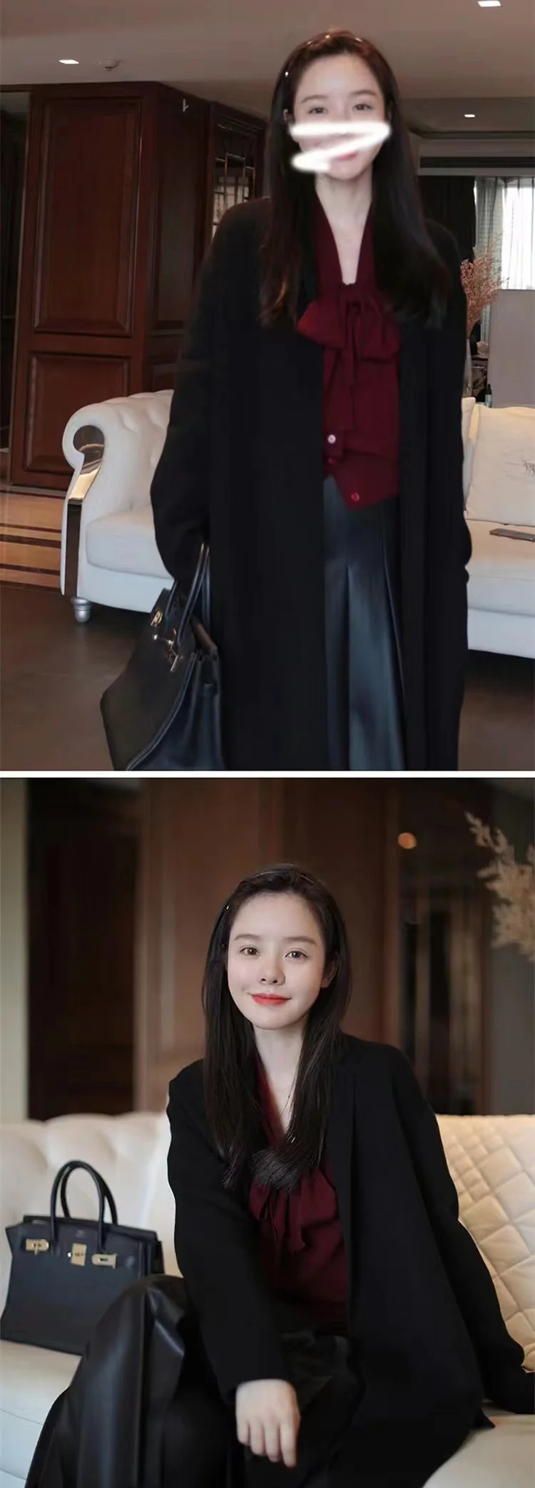 French elegant float lead cashmere cardigan women fall winter new knitted sweater loose thin short wool shirt