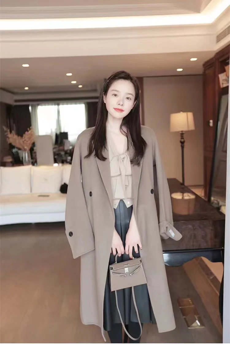 French elegant float lead cashmere cardigan women fall winter new knitted sweater loose thin short wool shirt