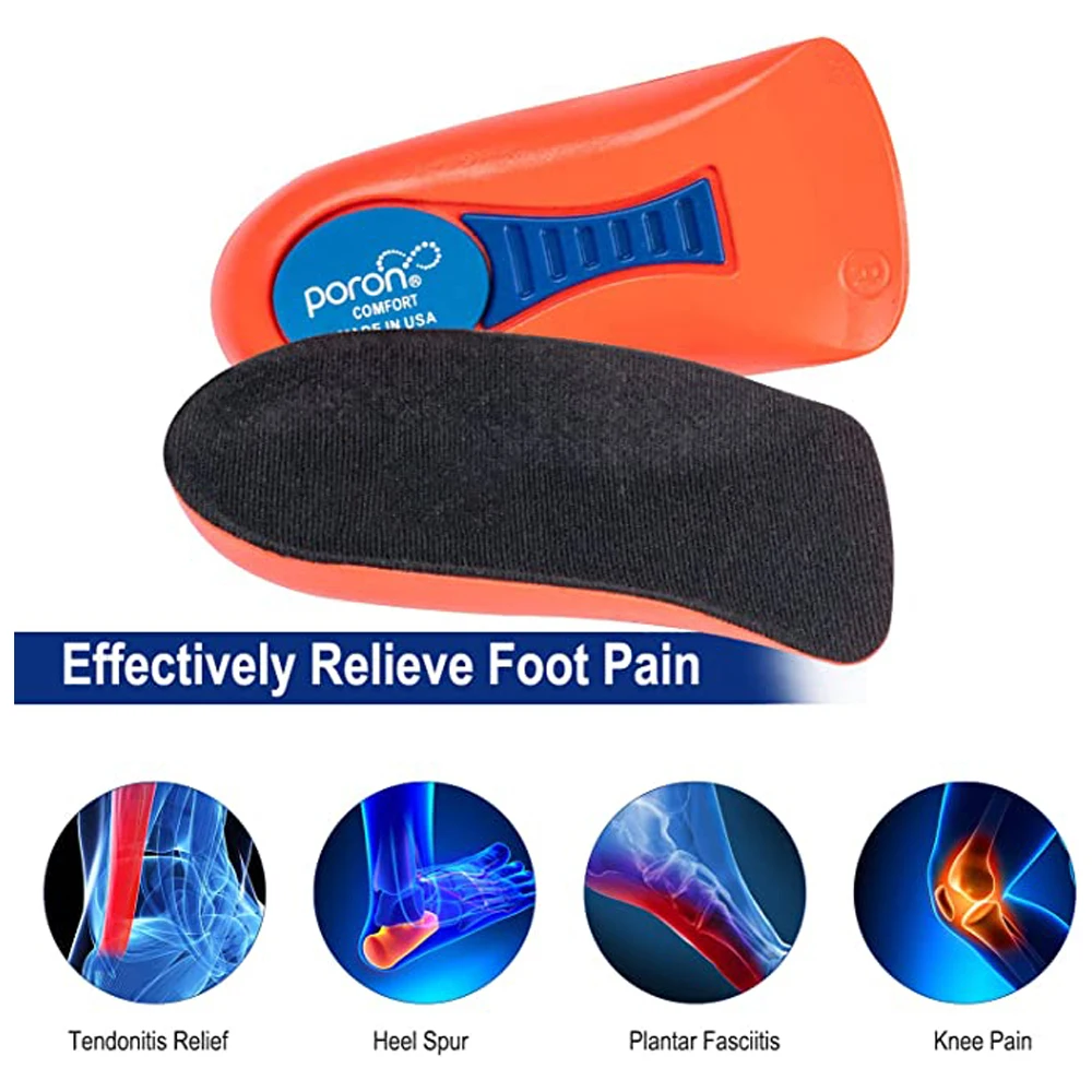 Orthopedic Sports Shoes Insoles for Plantar Fasciitis Pain Relief Heel Spur Cushion Soft Elastic Shock Absorption Heel Foot Pads