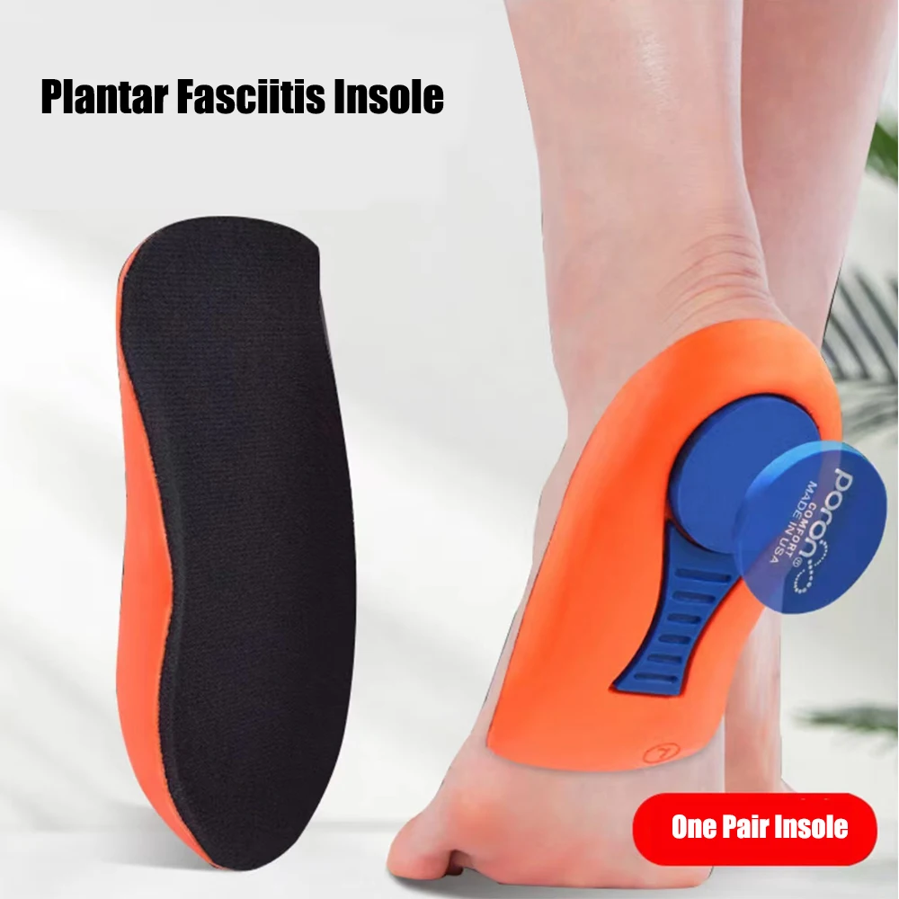Orthopedic Sports Shoes Insoles for Plantar Fasciitis Pain Relief Heel Spur Cushion Soft Elastic Shock Absorption Heel Foot Pads