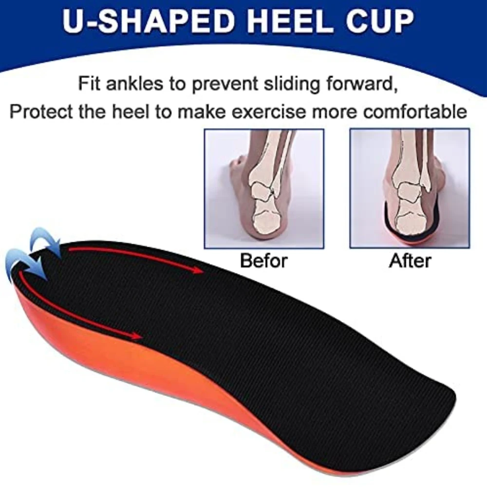 Orthopedic Sports Shoes Insoles for Plantar Fasciitis Pain Relief Heel Spur Cushion Soft Elastic Shock Absorption Heel Foot Pads
