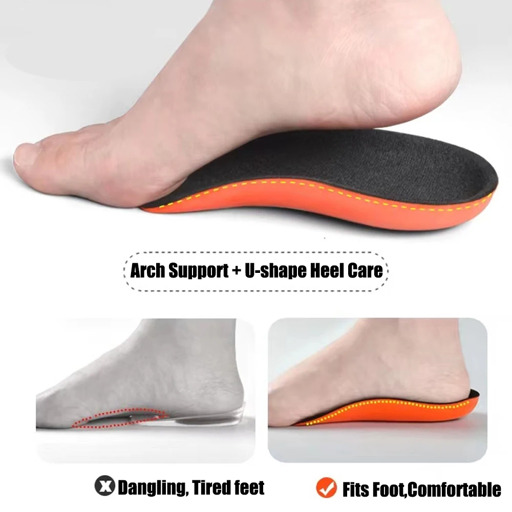 Orthopedic Sports Shoes Insoles for Plantar Fasciitis Pain Relief Heel Spur Cushion Soft Elastic Shock Absorption Heel Foot Pads