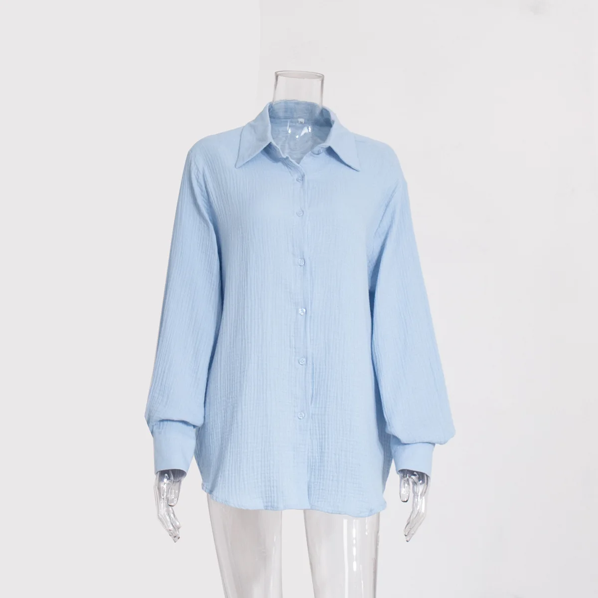 Original Muslin 100% Cotton Shirt Causal Soild Loose Womens Tops Button Long Sleeve Elegant Shirts And Blouses Festival Gifts