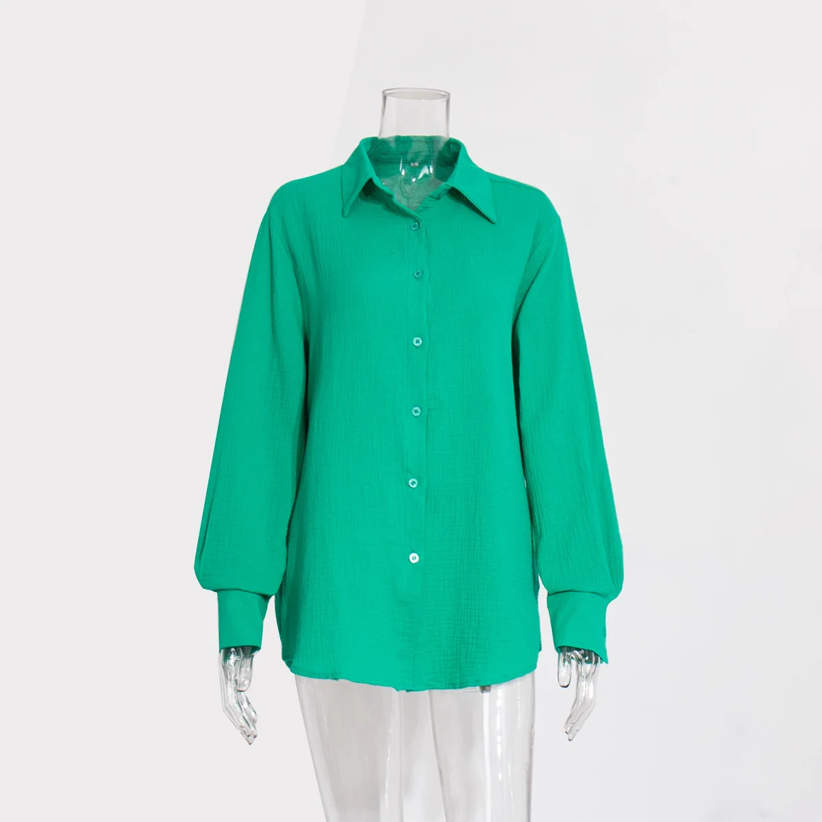 Original Muslin 100% Cotton Shirt Causal Soild Loose Womens Tops Button Long Sleeve Elegant Shirts And Blouses Festival Gifts