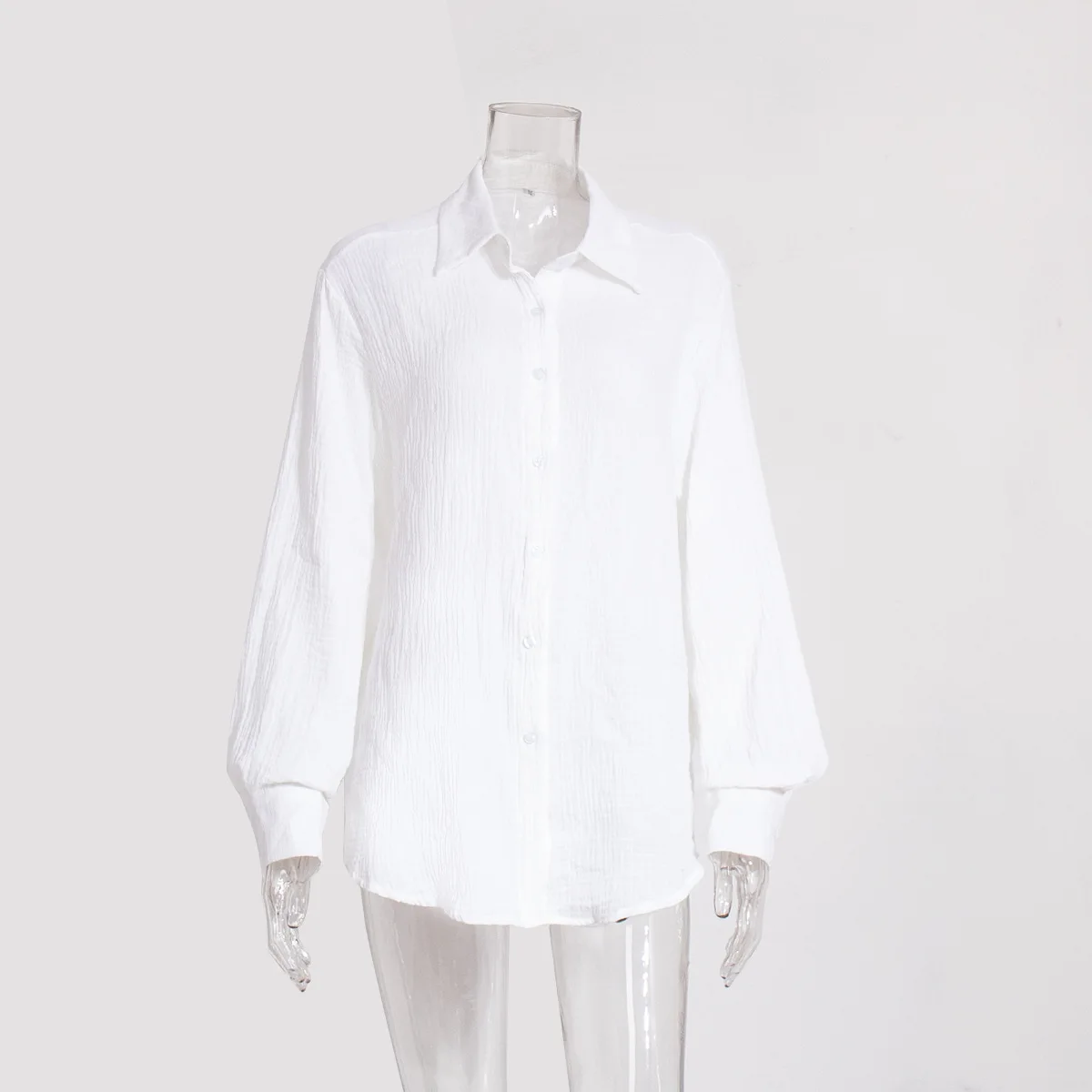 Original Muslin 100% Cotton Shirt Causal Soild Loose Womens Tops Button Long Sleeve Elegant Shirts And Blouses Festival Gifts
