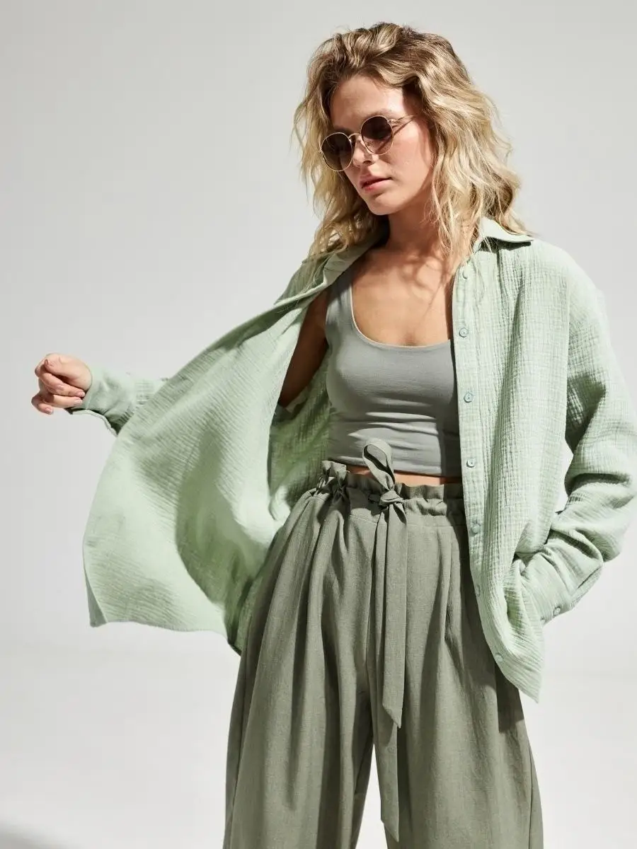Original Muslin 100% Cotton Shirt Causal Soild Loose Womens Tops Button Long Sleeve Elegant Shirts And Blouses Festival Gifts