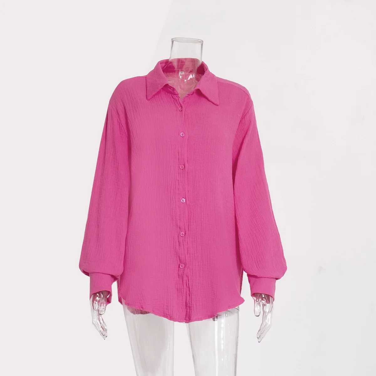 Original Muslin 100% Cotton Shirt Causal Soild Loose Womens Tops Button Long Sleeve Elegant Shirts And Blouses Festival Gifts