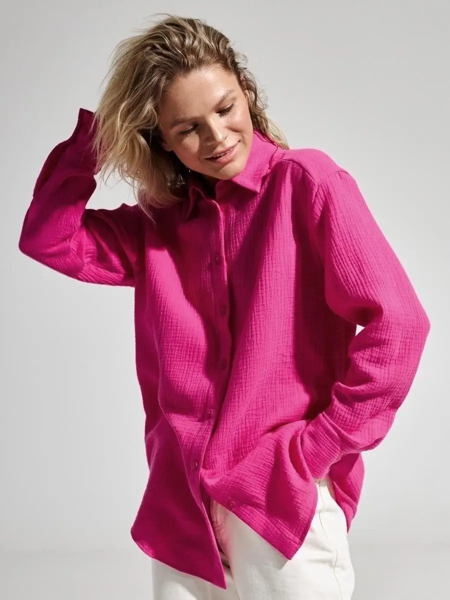 Original Muslin 100% Cotton Shirt Causal Soild Loose Womens Tops Button Long Sleeve Elegant Shirts And Blouses Festival Gifts