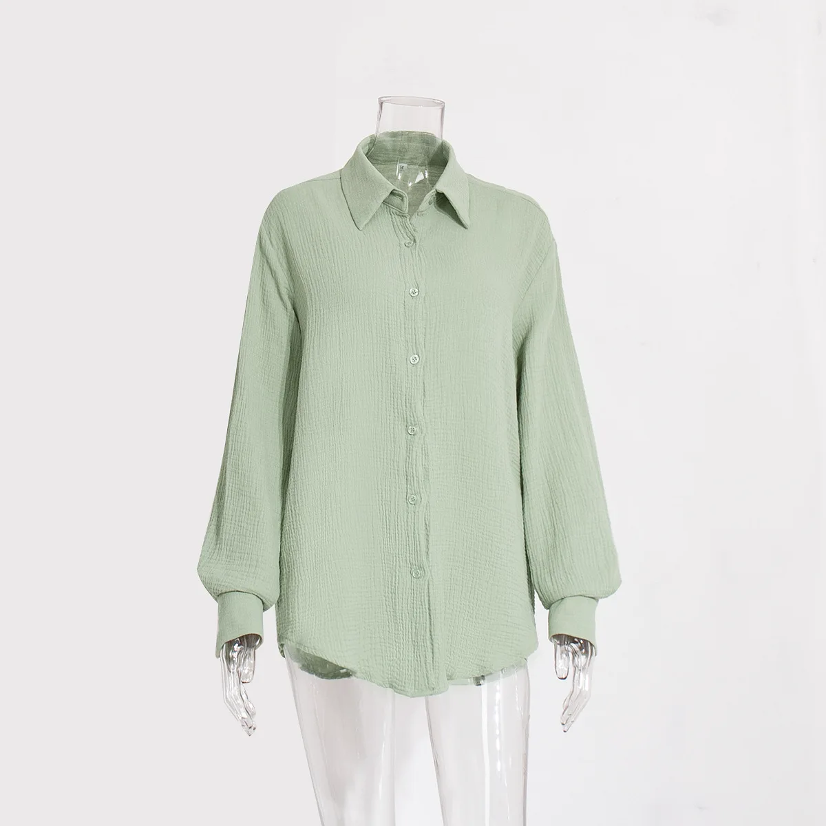 Original Muslin 100% Cotton Shirt Causal Soild Loose Womens Tops Button Long Sleeve Elegant Shirts And Blouses Festival Gifts