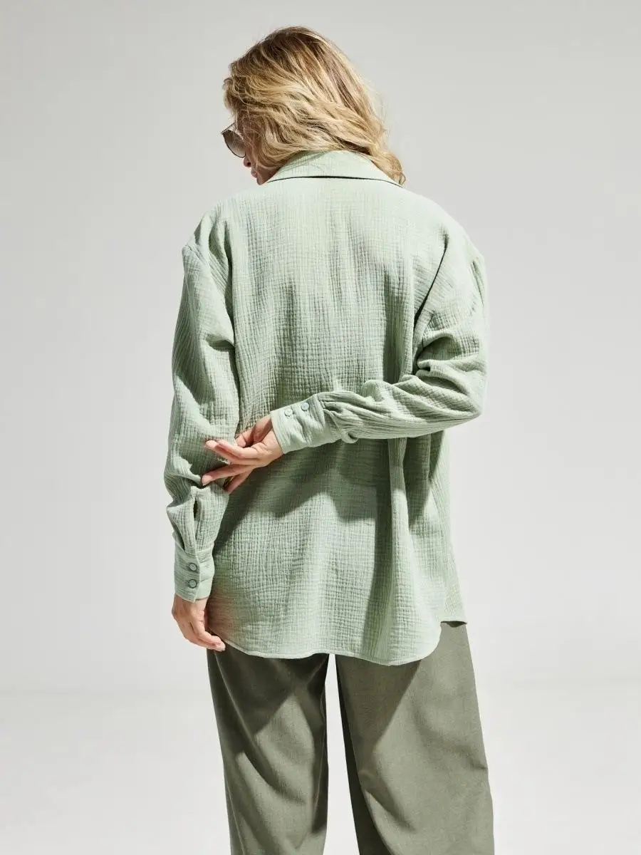 Original Muslin 100% Cotton Shirt Causal Soild Loose Womens Tops Button Long Sleeve Elegant Shirts And Blouses Festival Gifts