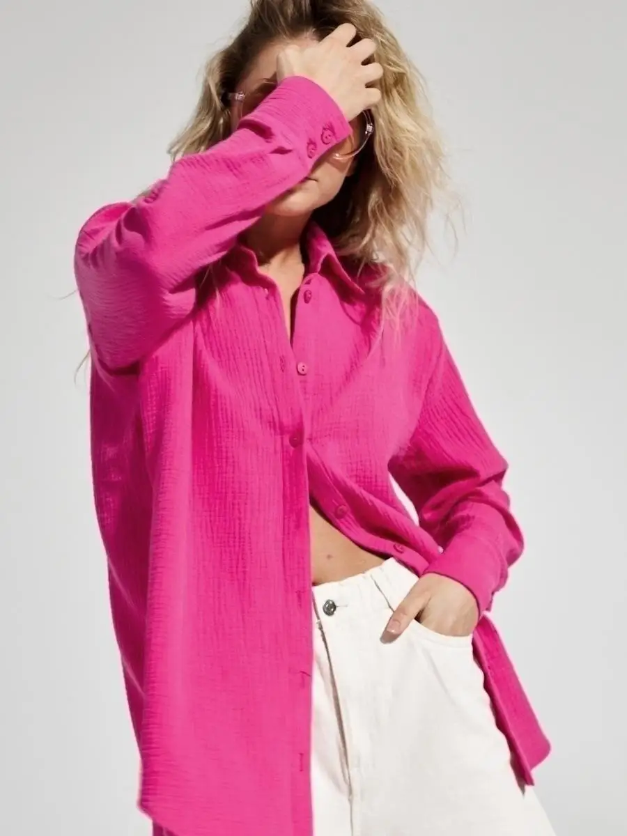 Original Muslin 100% Cotton Shirt Causal Soild Loose Womens Tops Button Long Sleeve Elegant Shirts And Blouses Festival Gifts