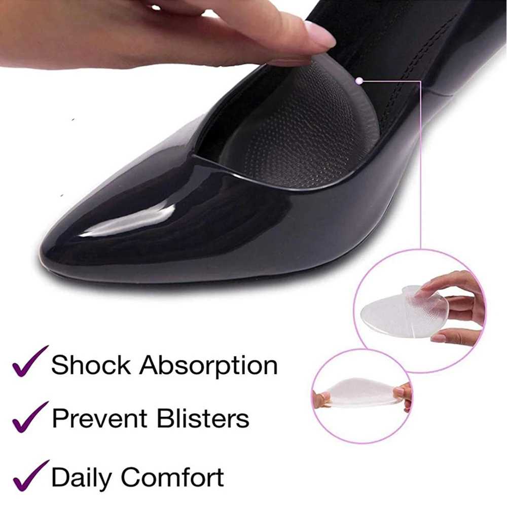 Silicone Gel Insoles for Women Shoes High Heels Sandals Non-slip Foot Pain Relief Half Sole Pads Insert Forefoot Cushion Insole