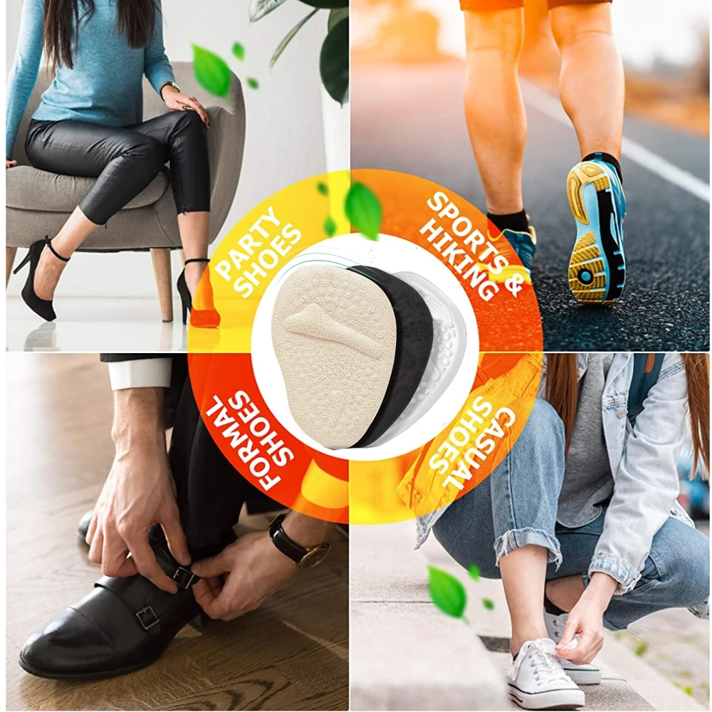Silicone Gel Insoles for Women Shoes High Heels Sandals Non-slip Foot Pain Relief Half Sole Pads Insert Forefoot Cushion Insole