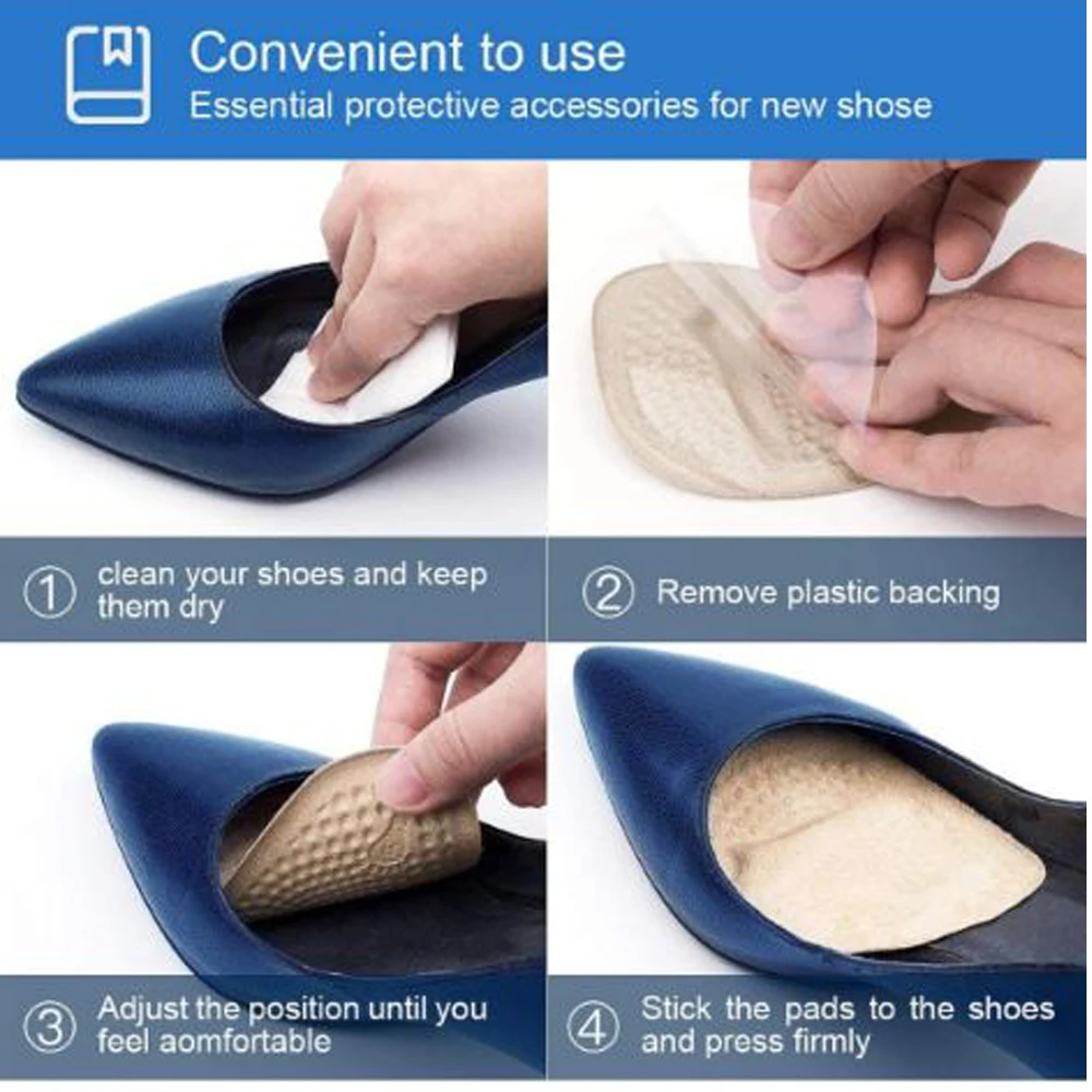 Silicone Gel Insoles for Women Shoes High Heels Sandals Non-slip Foot Pain Relief Half Sole Pads Insert Forefoot Cushion Insole
