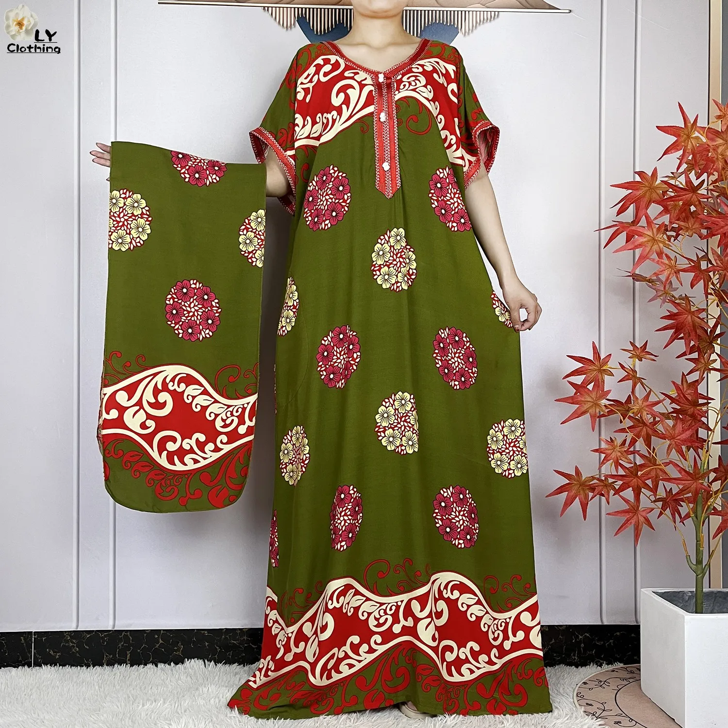New Summer Dubai Fashion Short Sleeve Dress African Dashiki Solid Cotton Loose Caftan Lady Casual Maxi Islam Traditional Abaya