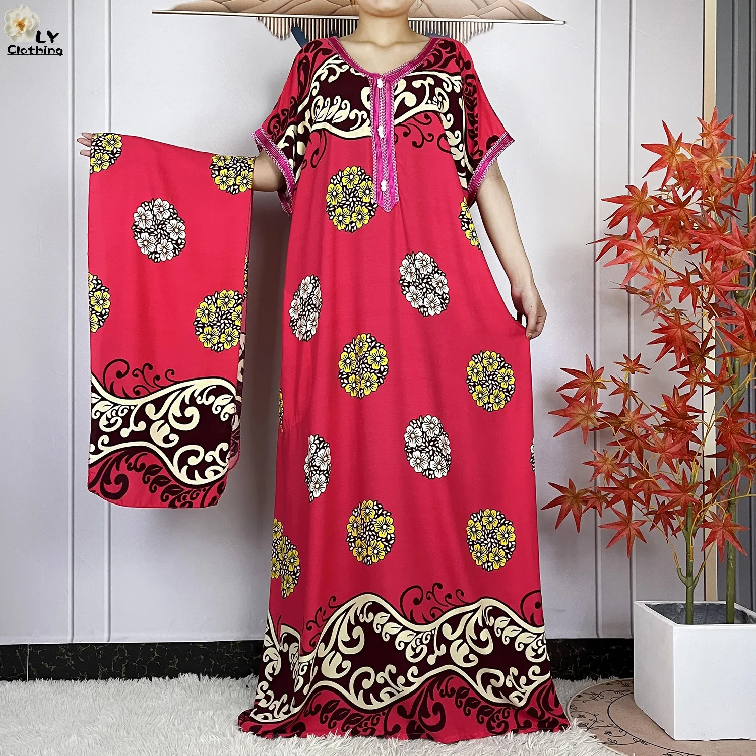New Summer Dubai Fashion Short Sleeve Dress African Dashiki Solid Cotton Loose Caftan Lady Casual Maxi Islam Traditional Abaya