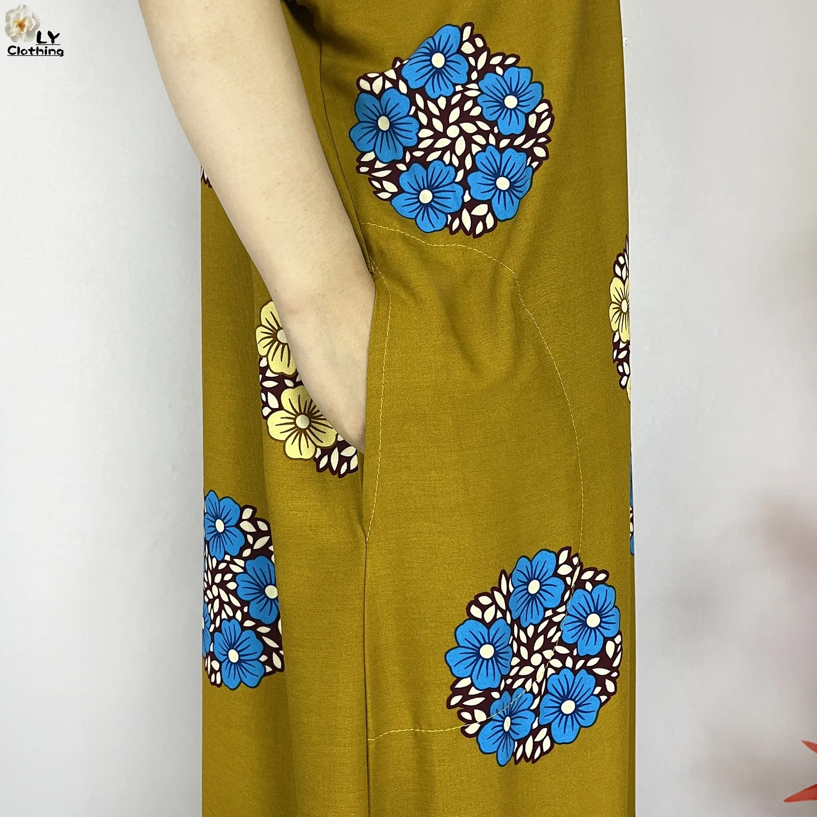 New Summer Dubai Fashion Short Sleeve Dress African Dashiki Solid Cotton Loose Caftan Lady Casual Maxi Islam Traditional Abaya