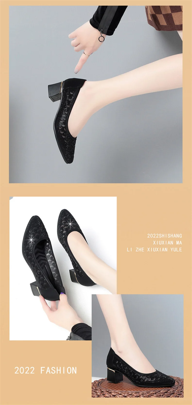 CINESSD 2023 Summer Fashion Pumps Cut-outs Women Crystal Casual Ladies Shoes High Heels Tenis Feminino Genuine Leather Sandals