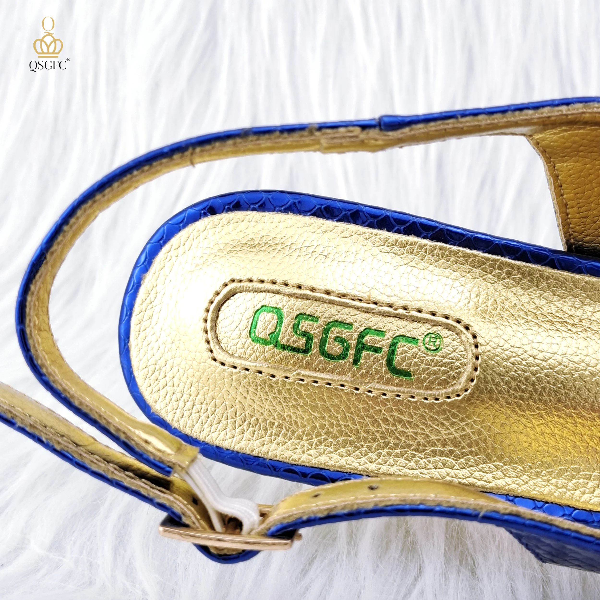 QSGFC Italian Design Classic Noble Shoes Matching Solid Bag African Fashion Embossed Style Shoes Bag