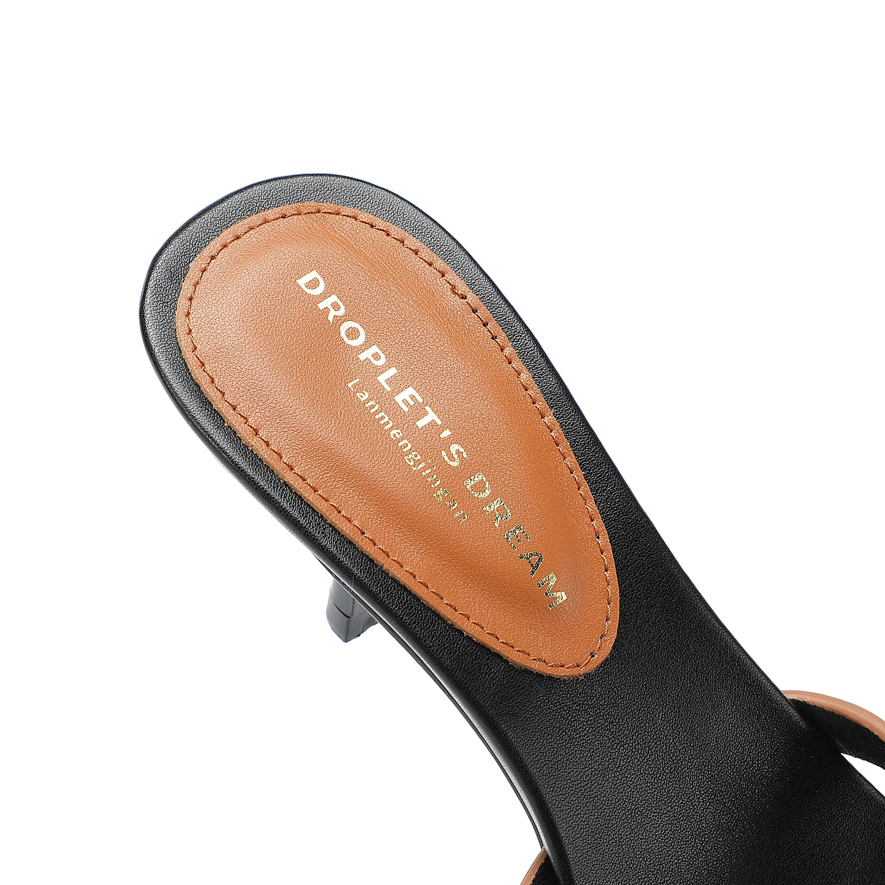 LM Brand Fashion Women's Slippers Summer Plus Size 35-43 Women's High Heels Genuine Leather Pointed Open Toe Sexy Party Shoes