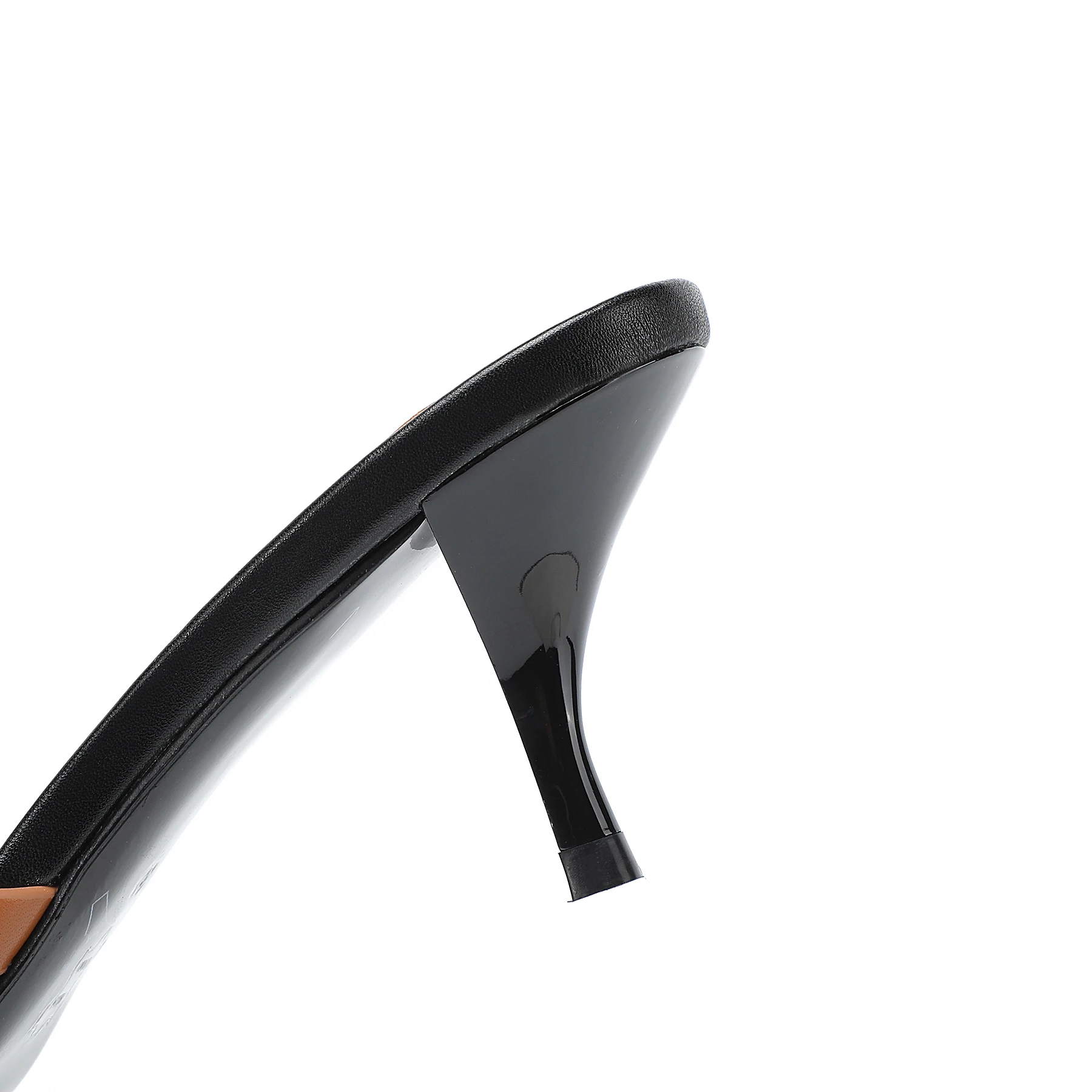 LM Brand Fashion Women's Slippers Summer Plus Size 35-43 Women's High Heels Genuine Leather Pointed Open Toe Sexy Party Shoes