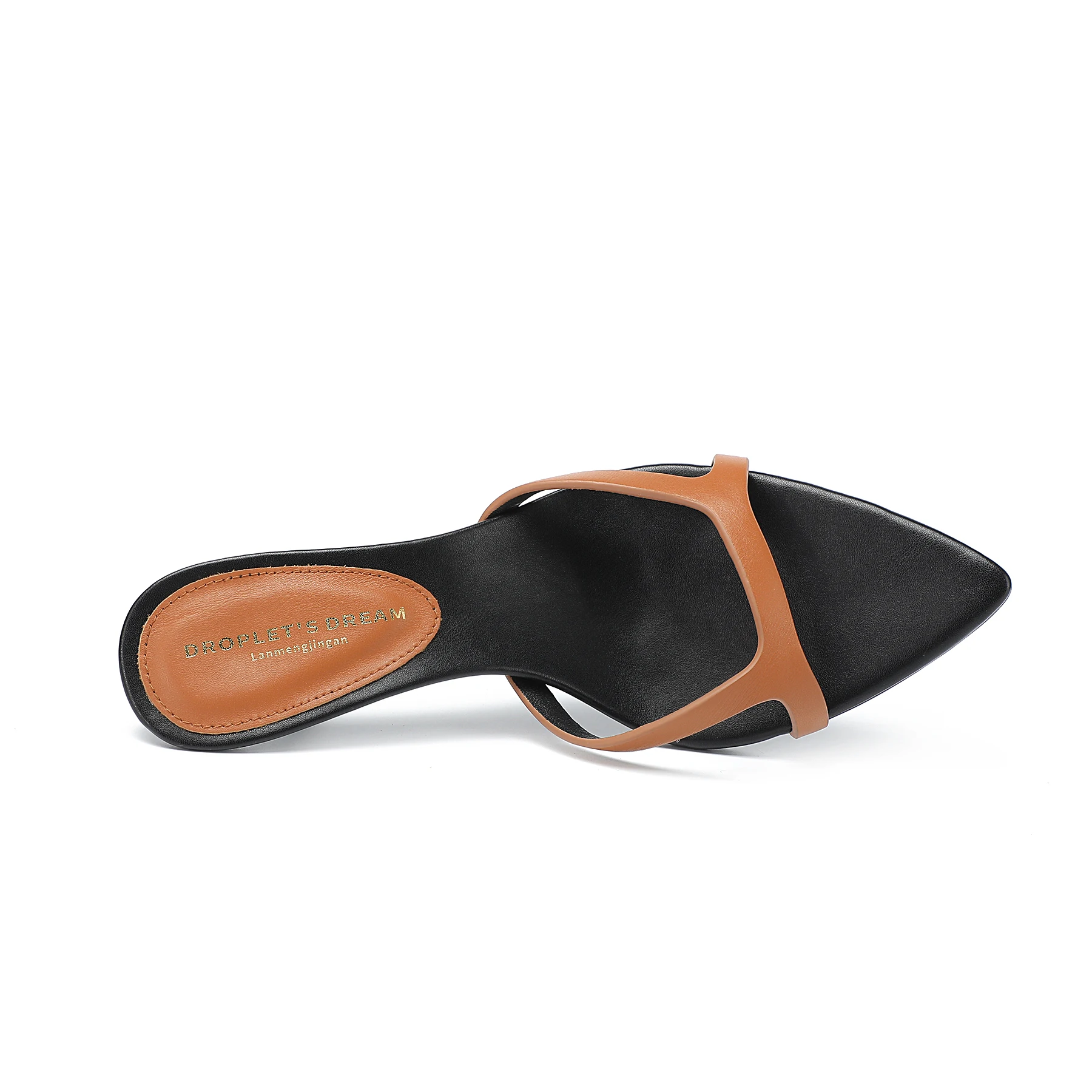 LM Brand Fashion Women's Slippers Summer Plus Size 35-43 Women's High Heels Genuine Leather Pointed Open Toe Sexy Party Shoes