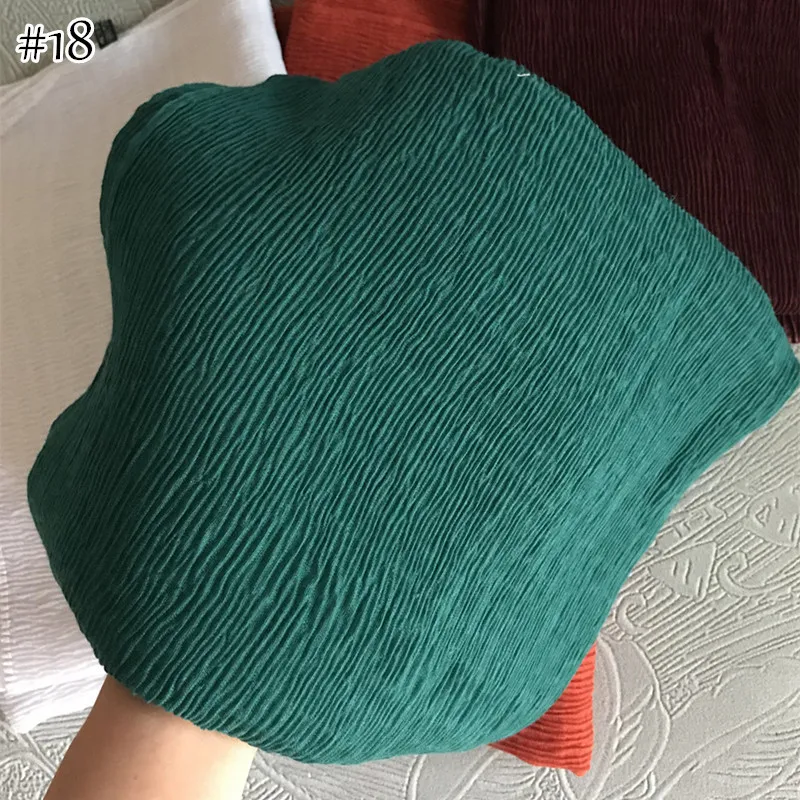 90x180CM Muslim Women Plain Soft Cotton Crumpled Jersey Hijab Fashion Ramadan Breathable Ladies High Quality Turban Scarf Shawl