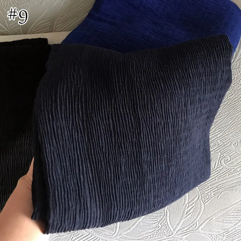 90x180CM Muslim Women Plain Soft Cotton Crumpled Jersey Hijab Fashion Ramadan Breathable Ladies High Quality Turban Scarf Shawl