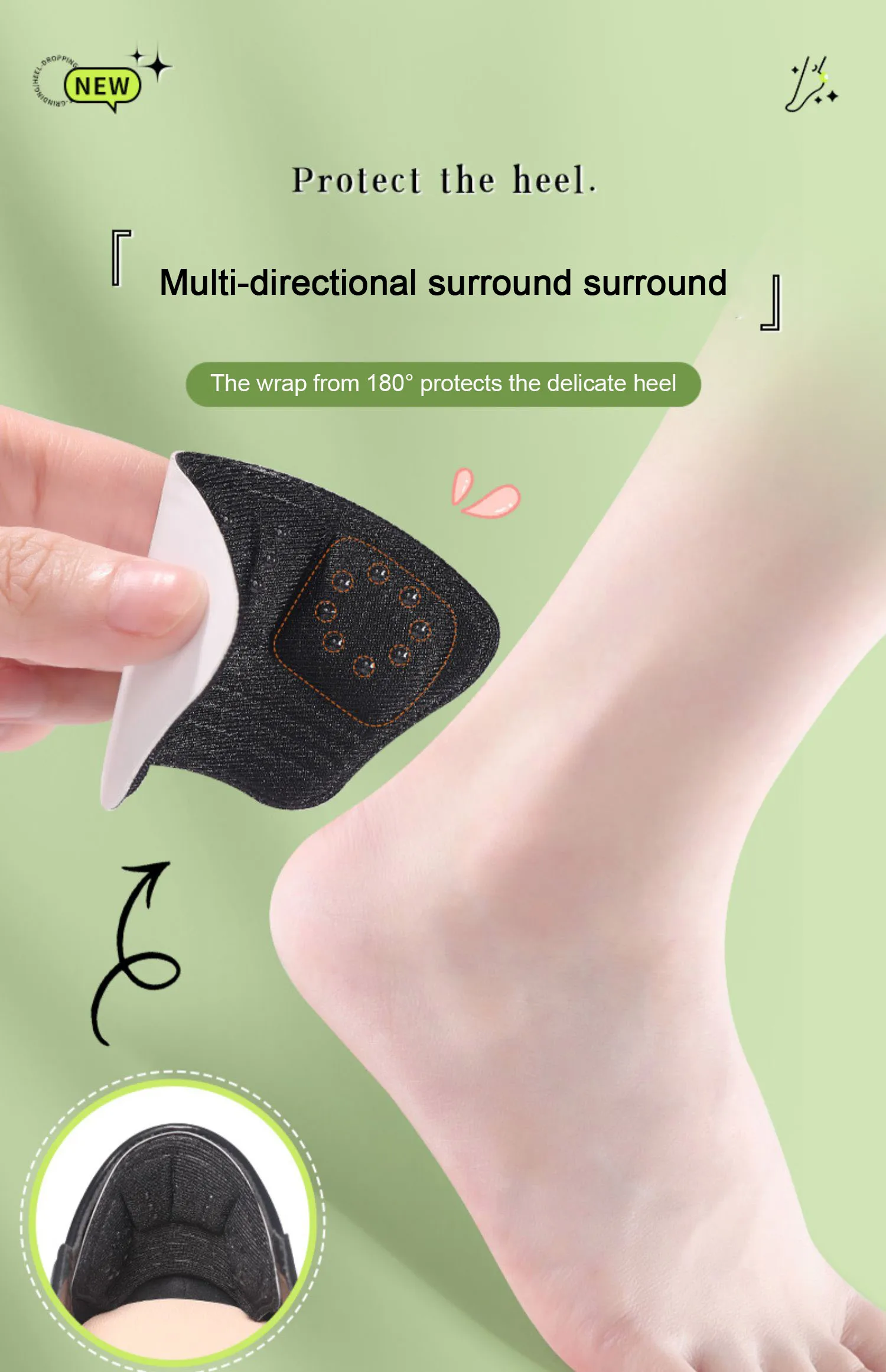 High Heel Stickers Casual Shoes Heel Protectors Insole Shrinking Size Insoles Anti-wear Feet Shoe Pads Adjust Size Cushion