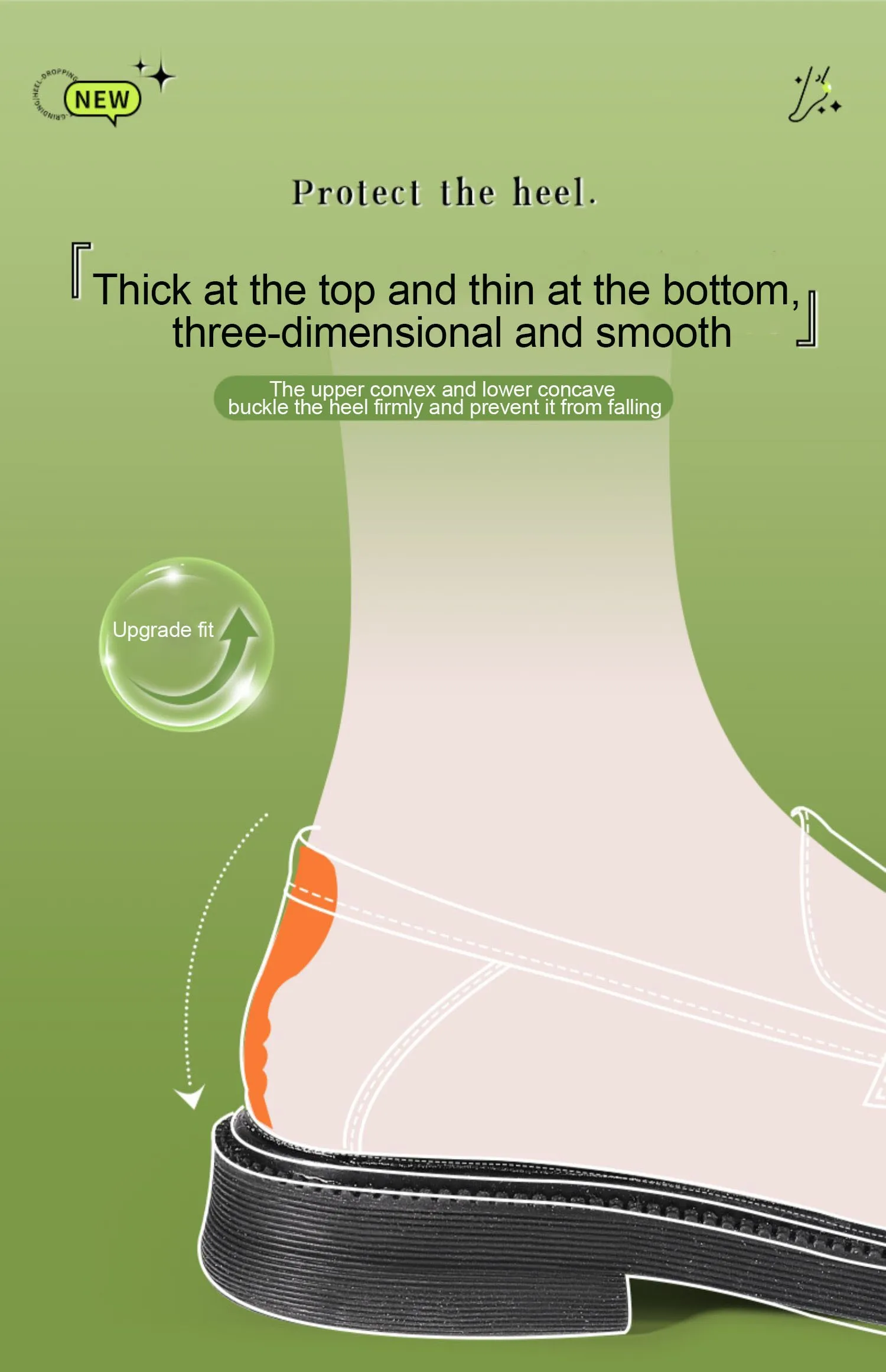 High Heel Stickers Casual Shoes Heel Protectors Insole Shrinking Size Insoles Anti-wear Feet Shoe Pads Adjust Size Cushion