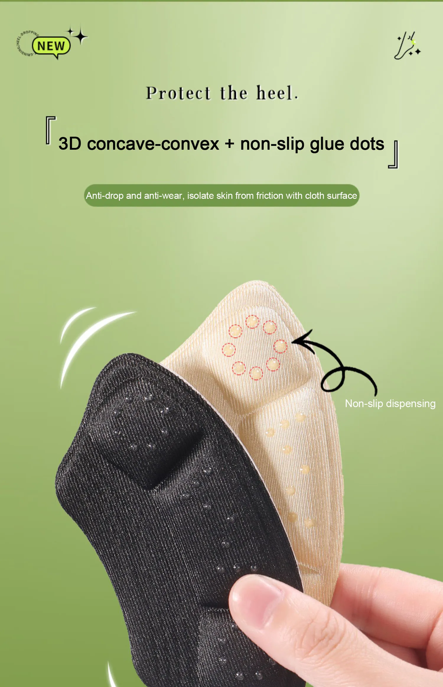 High Heel Stickers Casual Shoes Heel Protectors Insole Shrinking Size Insoles Anti-wear Feet Shoe Pads Adjust Size Cushion