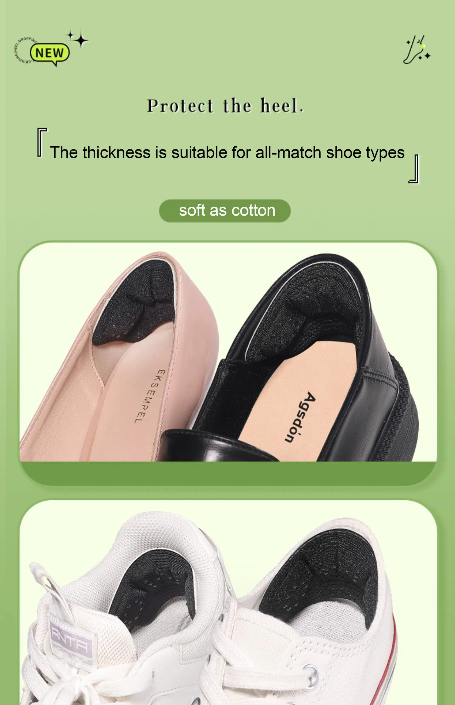 High Heel Stickers Casual Shoes Heel Protectors Insole Shrinking Size Insoles Anti-wear Feet Shoe Pads Adjust Size Cushion