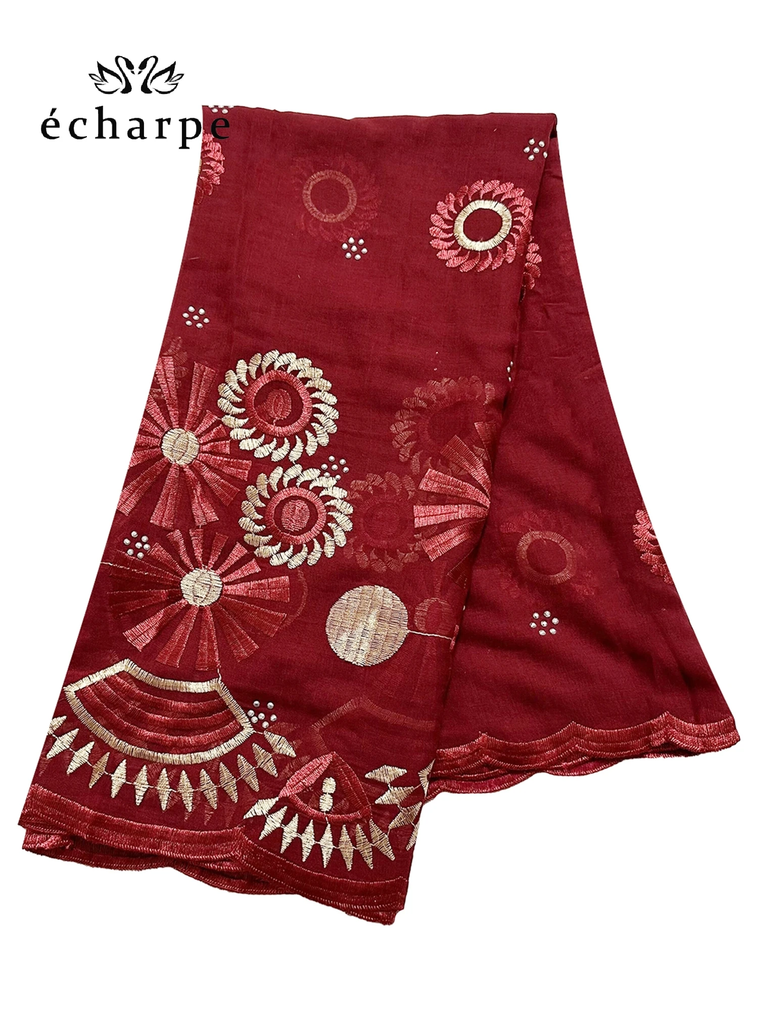 New Dubai Hijab Shawls Scarf For Muslim Women African Cotton Hijab Islamic Hijab Pashmina Turban Headscarf Embroidery Shawls