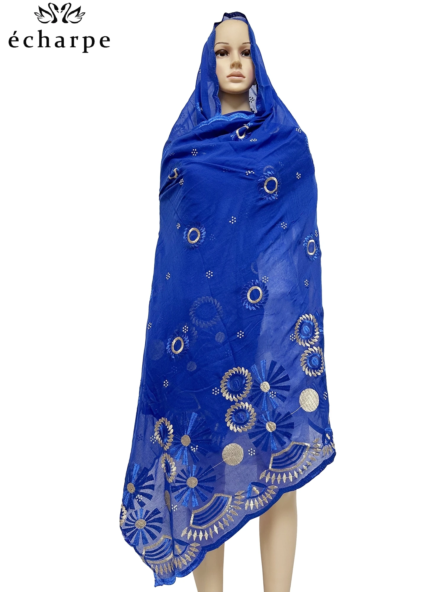 New Dubai Hijab Shawls Scarf For Muslim Women African Cotton Hijab Islamic Hijab Pashmina Turban Headscarf Embroidery Shawls