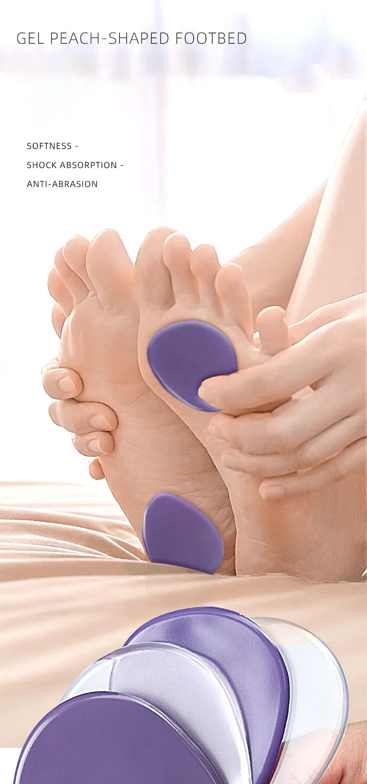 Women Silicone Gel Forefoot Pad Shoe Pads for Plantar Fasciitis Relief Shock Absorption Foot Care Insoles Sandals Protectors