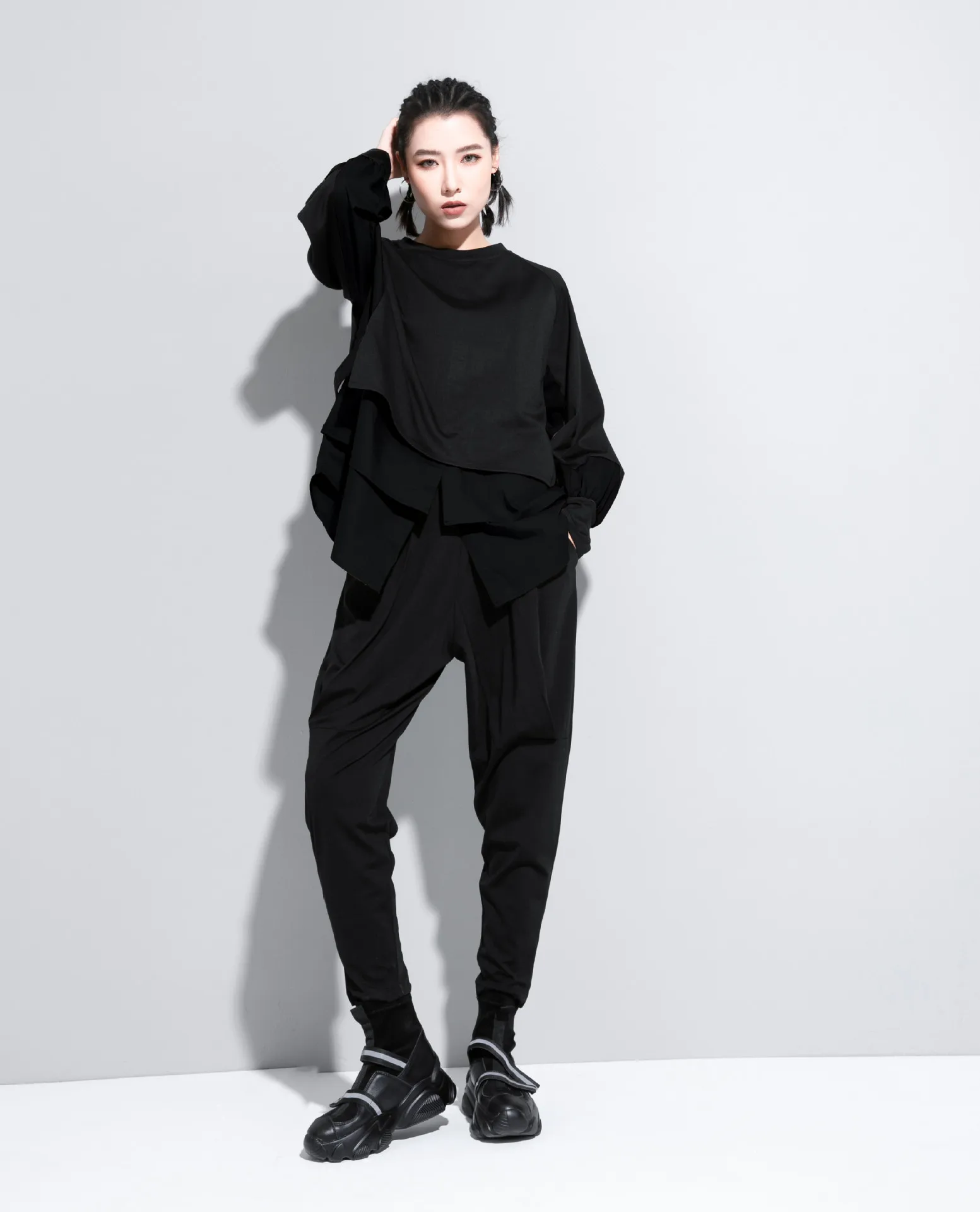 Amax luluE European Autumn Fashion Loose Sweatshirts Womens Vintage Fake Two Piece Hoodies Ladies Casual Oversized Punk Clothes